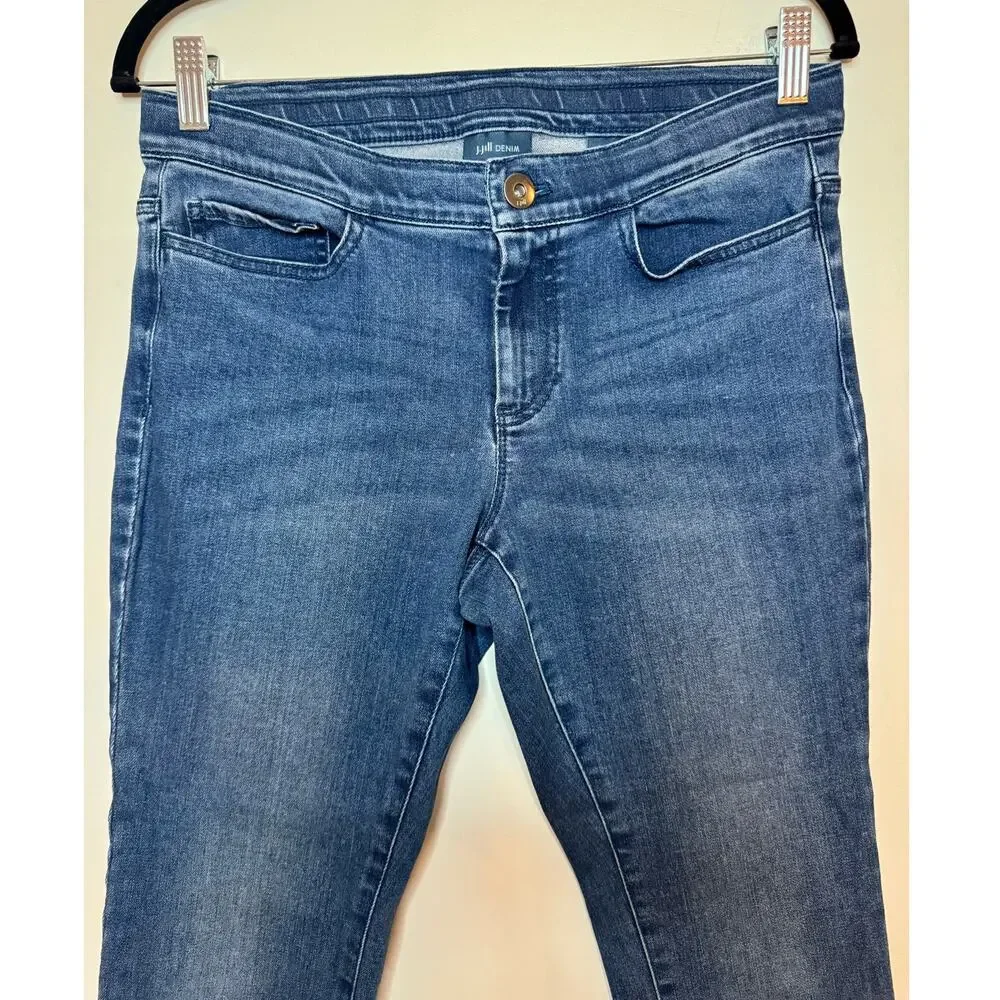 J.Jill Denim 5-Pocket Leggings Women's 8P Low Rise Blue Jeans Skinny Stretch - Picture 4 of 5